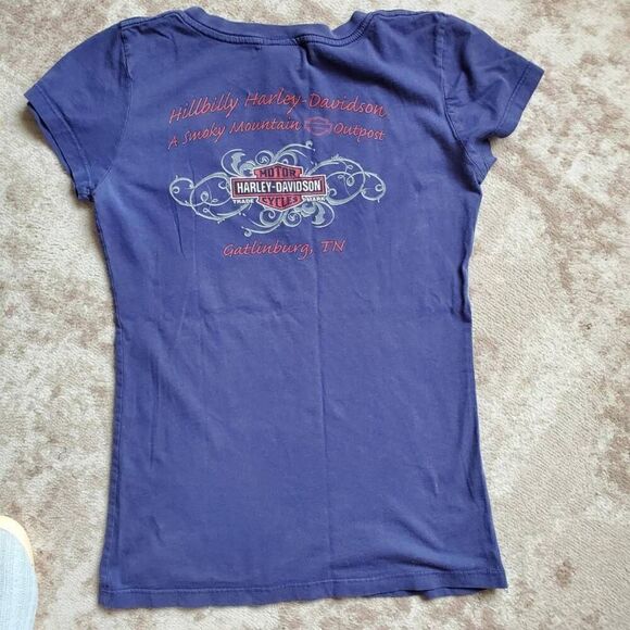 Harley-Davidson Smoky Mountain Gatlinburg Navy Womens SZ M - Picture 2 of 8